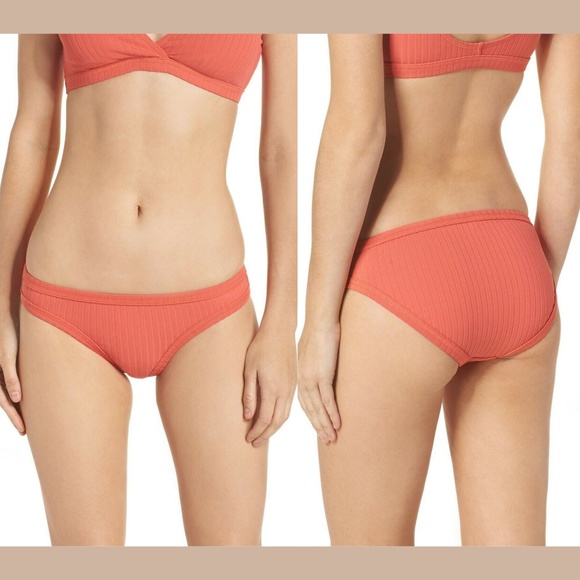 NEW $72 Seafolly Inka Ribbed Bikini Bottoms in Orange [SZ  8 US]‎  ORagne - Picture 1 of 8
